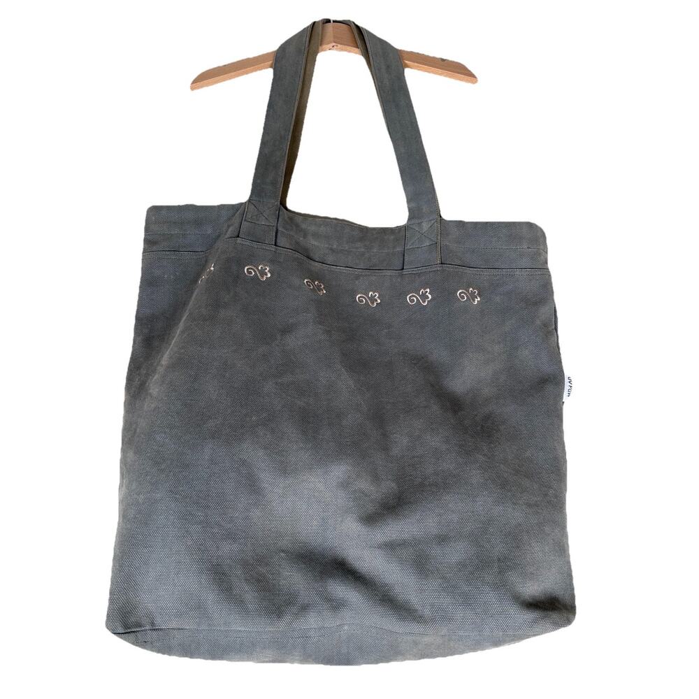 Cotton Canvas Tote LUV PAWS olive/tan lined shoulder bag reinforced handles